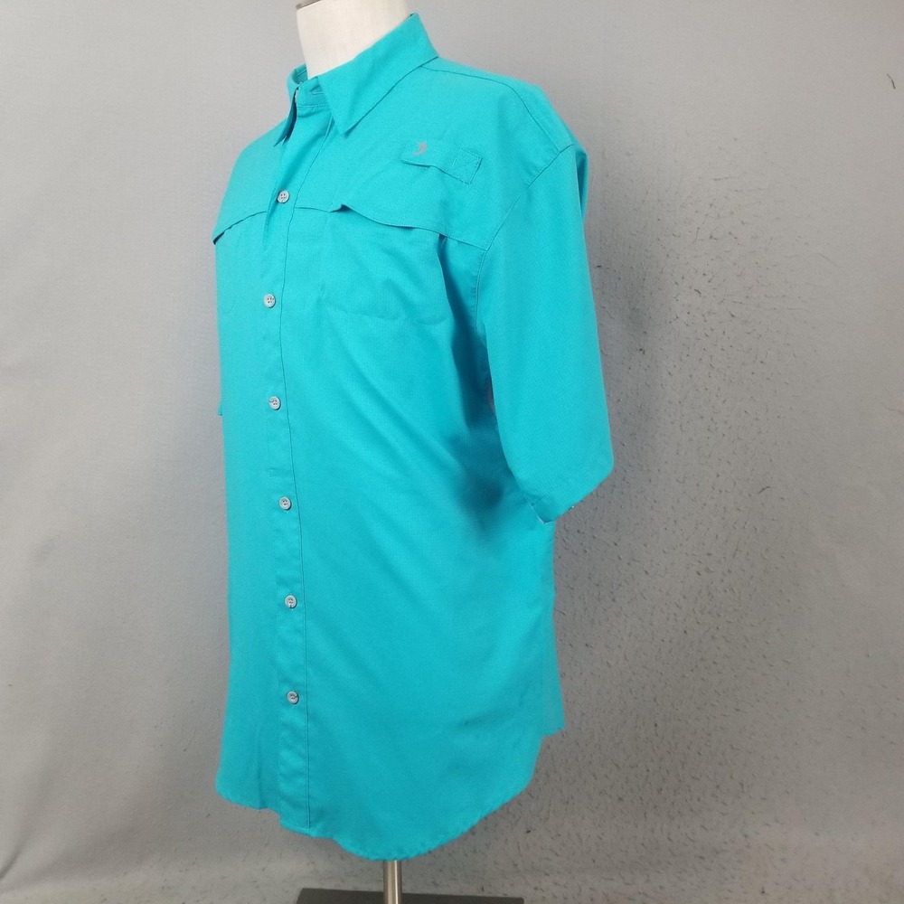 Reel Legends Mariner II Shirt Mens Large Blue Short Sleeve Fishing Vented - Picture 5 of 10
